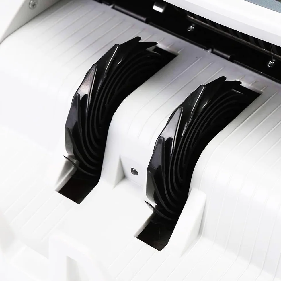 Contador de billetes profesional con detector de falsos y doble pantalla LED