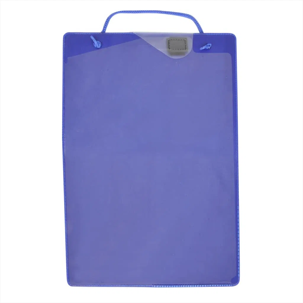 Bolsa para trabajos de taller A4 azul con bolsillo para llaves, 10 unidades