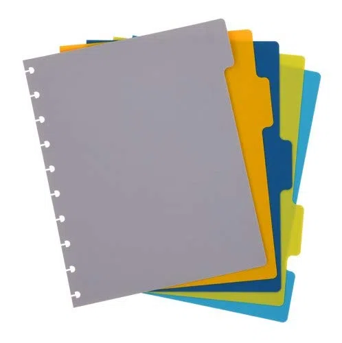Talia Cuaderno con diseño de disco, divisores (tamaño mediano, 5 pestañas clásicas)