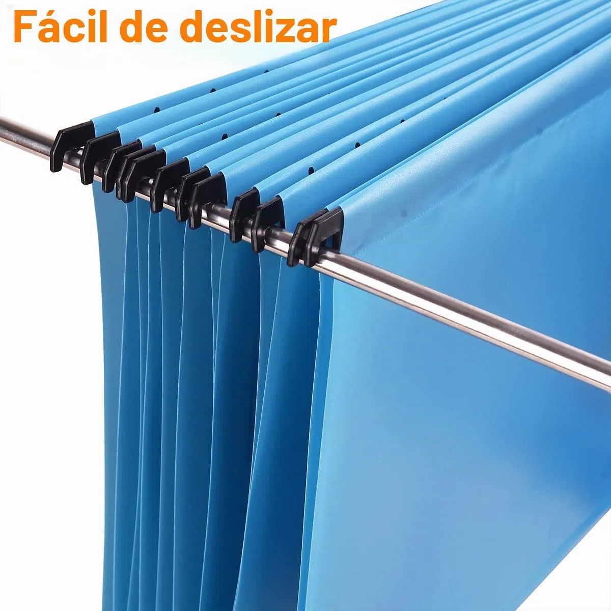 Paquete de 12 unidades Archivo Carpetas Colgantes Polipropileno, tamaño A4, con pestañas e insertos de Tarjeta para Archivadores, color Azul