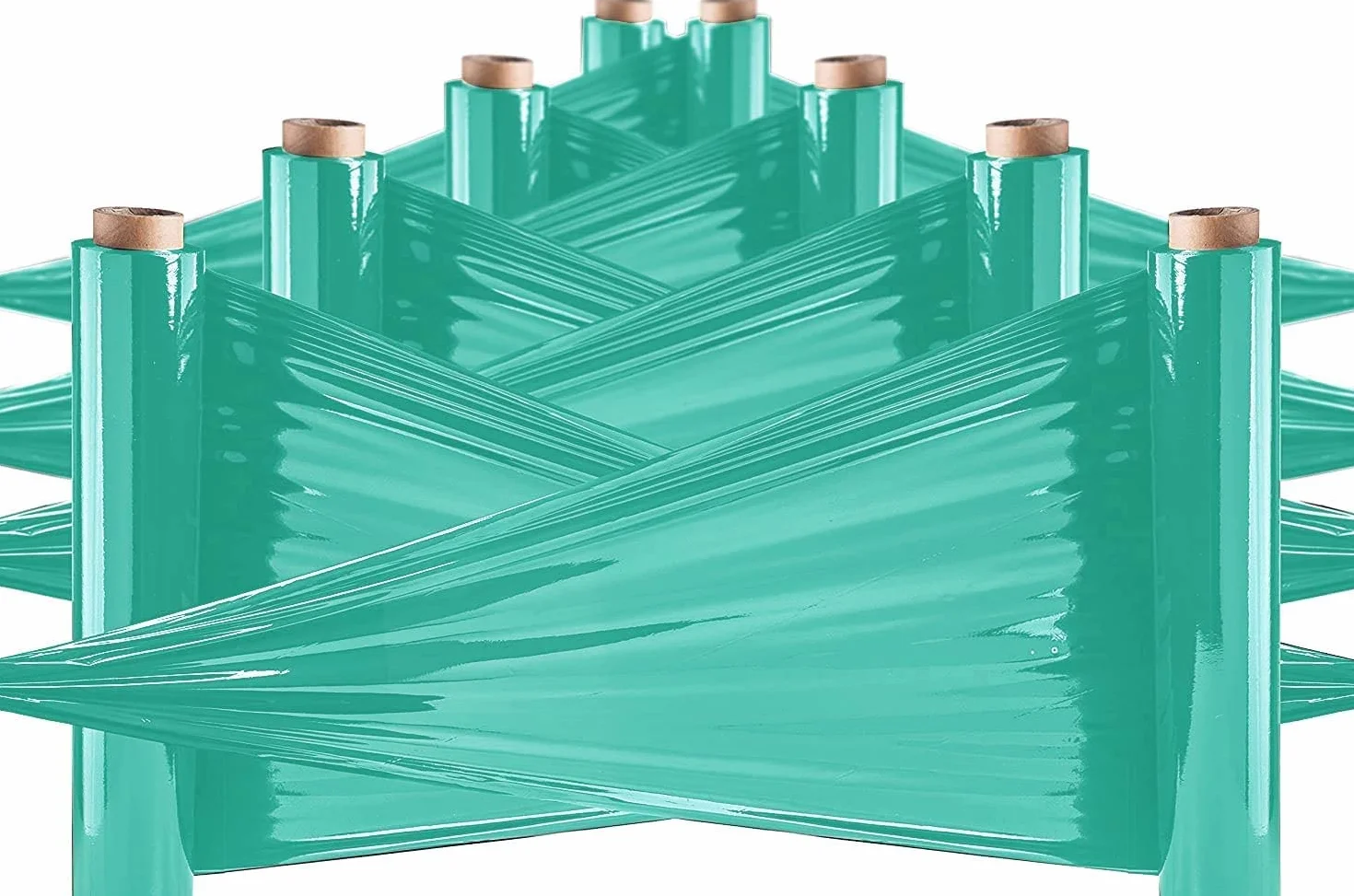 OFITURIA Film Verde para Embalar de 50 cm y estirable hasta 300 Metros de Longitud – Rollo de Film Elástico Manual para Embalaje Industrial – 12 unidades