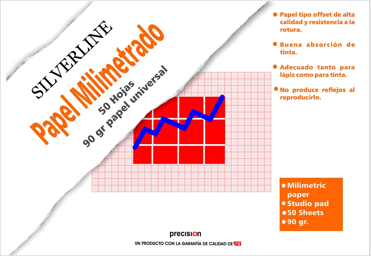Bloc 50 hojas Din A3 Papel Milimetrado 90 gramos