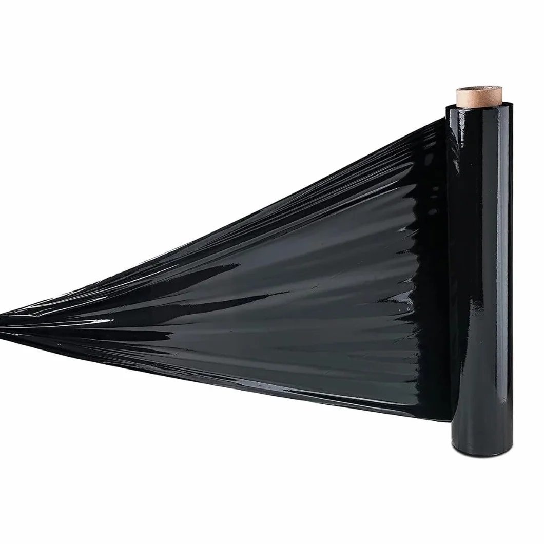 KROWN Film Elástico Manual Negro 50cm x 200m 6 Rollos Embalaje Industrial