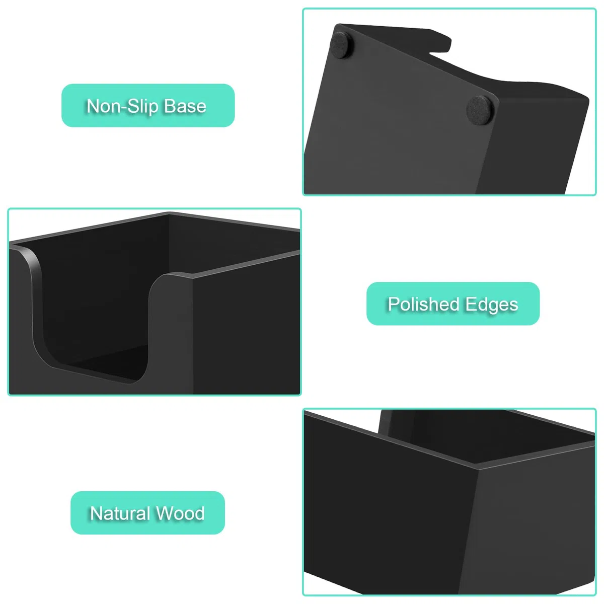 Soporte para notas adhesivas, dispensador de notas de madera para accesorios de escritorio de oficina, soporte de bloc de notas autoadhesivo, organizador dispensador de bloc de notas para suministros