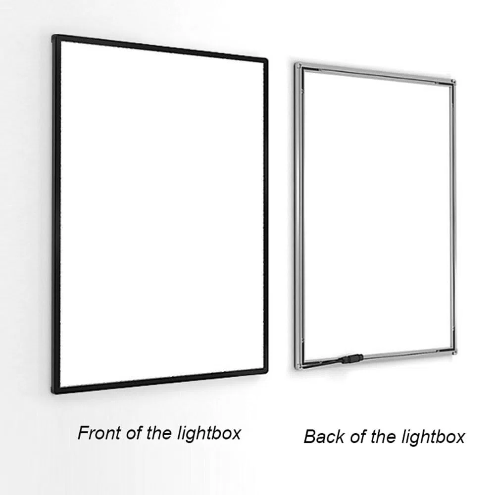 Caja de luz LED publicitaria, tablero de exhibición retroiluminado para montaje en pared o techo, soporte para letreros de menú para restaurantes, cines, minoristas y tiendas de comida para llevar (60