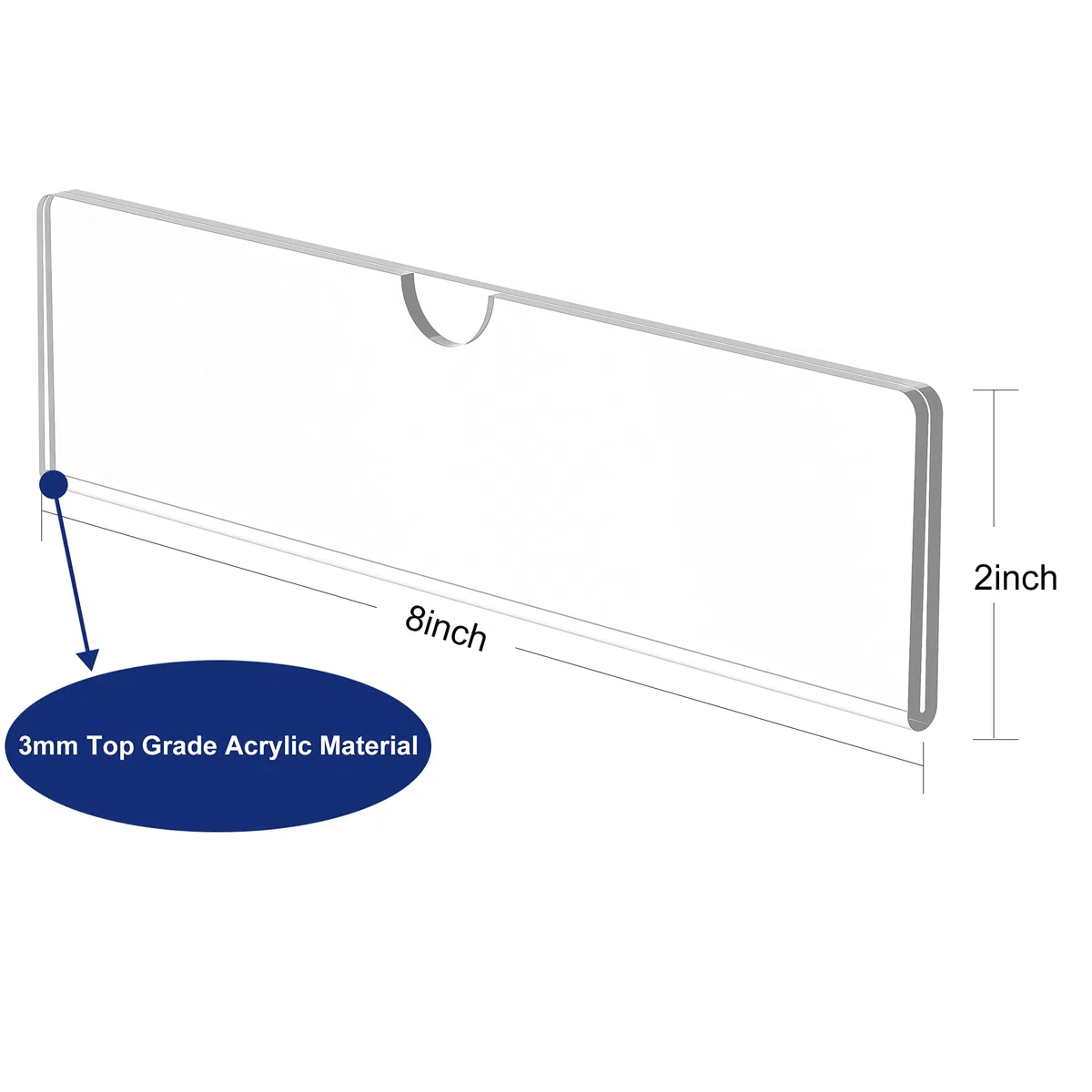 KOTEMON Soporte acrílico para placa de nombre de pared, placa de nombre de oficina con cintas adhesivas, placa de nombre de puerta y pared, marco transparente para carteles, 2 x 8 pulgadas, paquete de