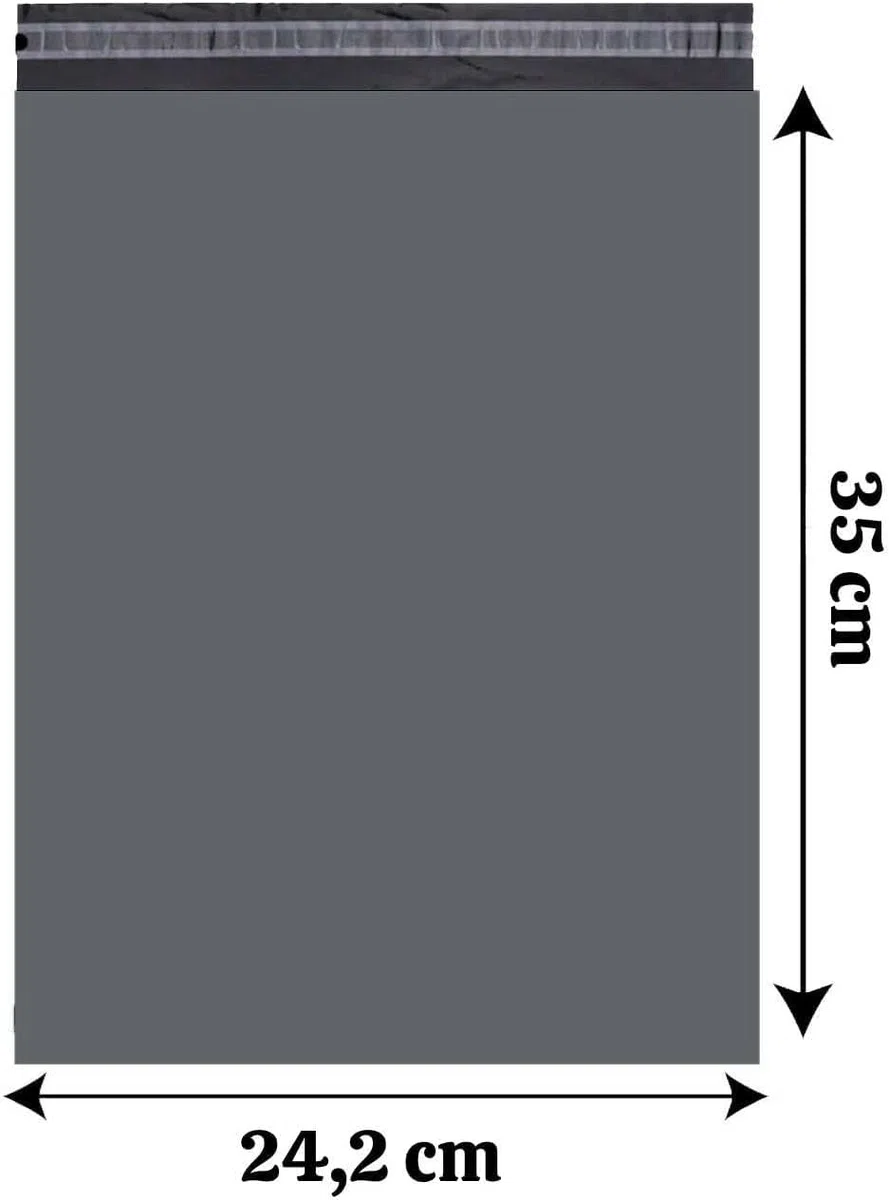 Bolsas de envío de plástico gris (1000 unidades) 24,2 x 35 cm, bolsas de envío de plástico resistentes, opacas y autoadhesivas para ropa y textiles. (1000)