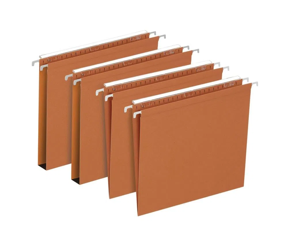 Elba - 400126812 Carpetas colgantes para cajón, distancia entre ejes 39, fondo U, 30 mm, formato exterior 37,1 x 24, naranja, paquete de 25 unidades