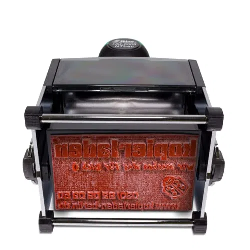 Sello de trípode personalizable Shiny HM-6008 de material reciclado, 68 x 47 mm, para hasta 10 líneas