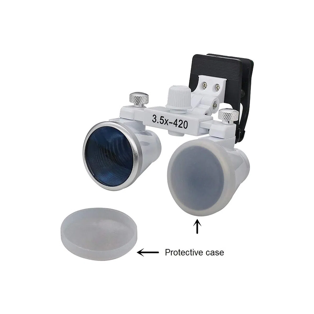 Lupas con Montura para la Cabeza, lupas con luz, Lupa con Clip de 3,5 aumentos, Lupa Binocular para Laboratorio