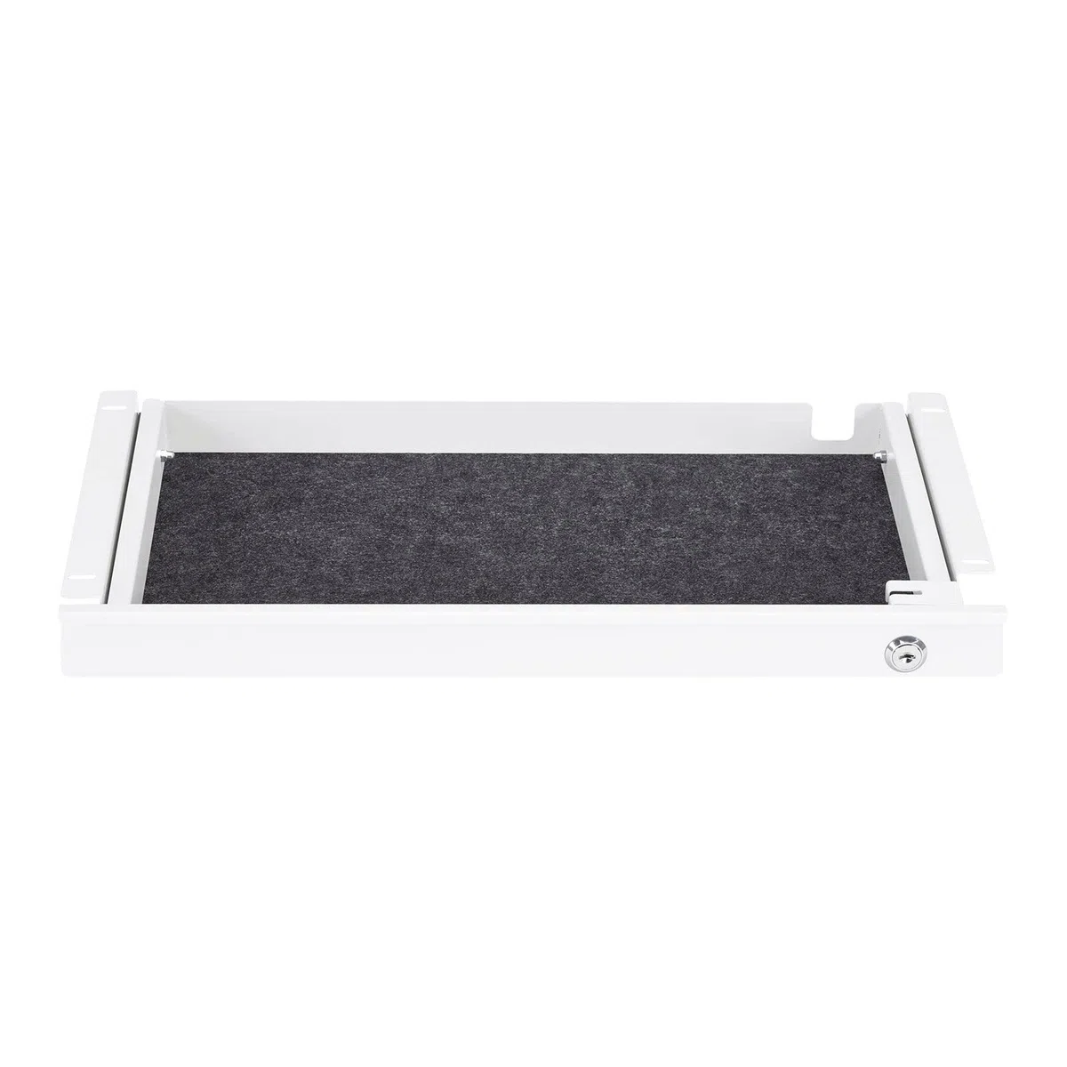 SOTECH Cajón bajo escritorio blanco con cerradura (500 x 265 x 45 mm) Cajón de escritorio con guías interiores separables