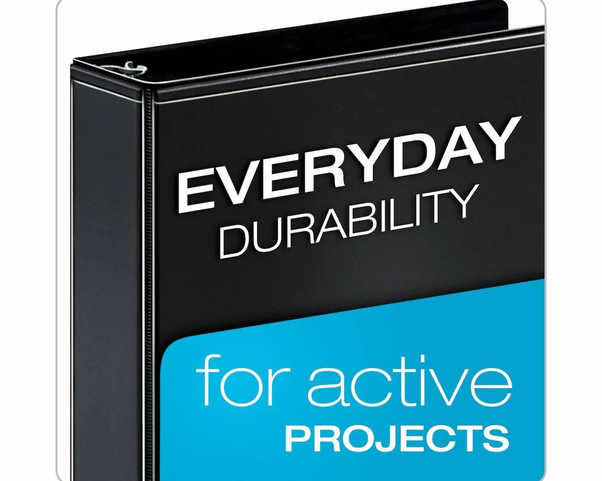 Cardinal 1.5" D-Ring View Binders, 4 per Pack, 1 Each Black, Blue, Green & Red (29300)