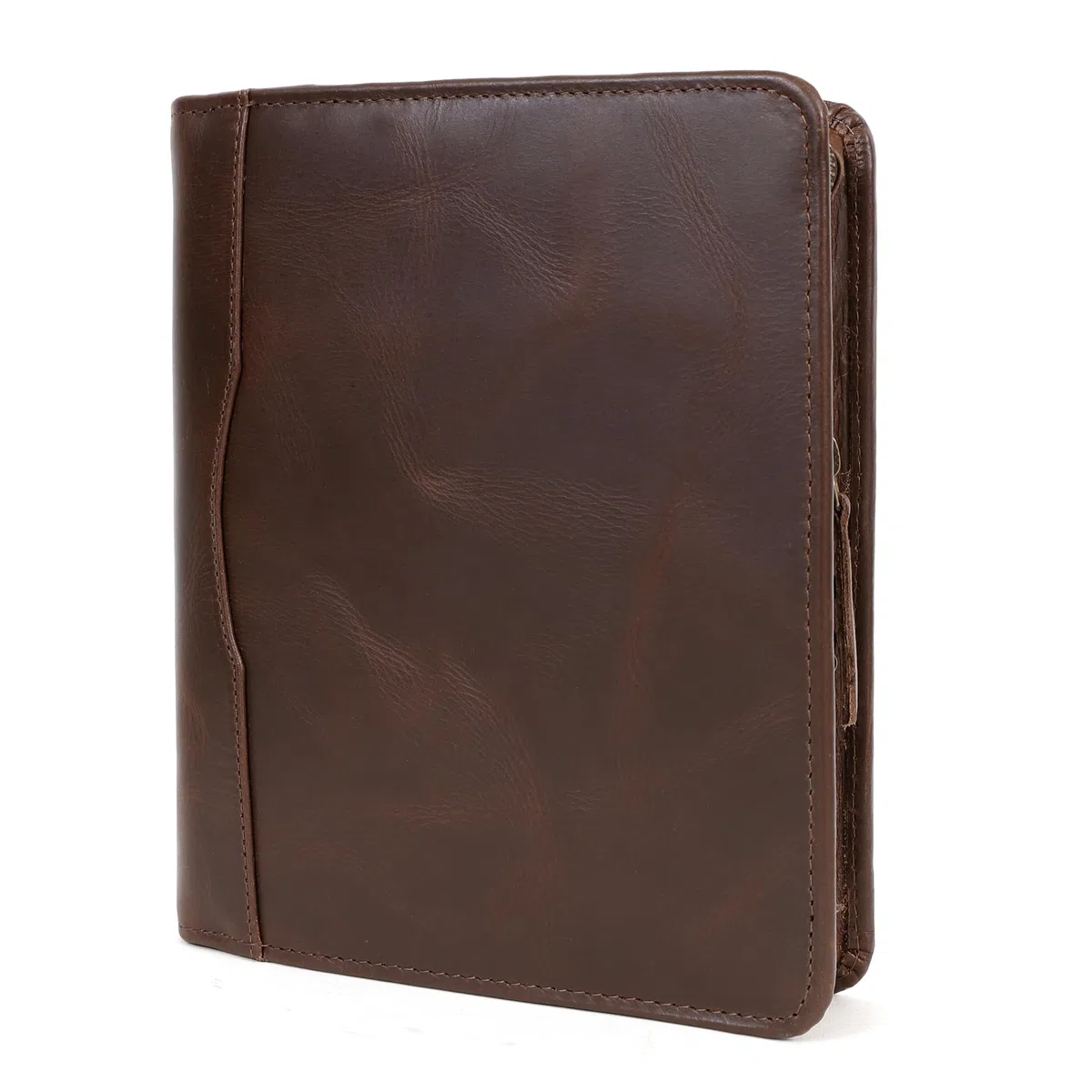 ELIZO Portafolio de cuero A5 para cuaderno A5, carpeta para planificador, carpeta pequeña para hombres, negocios, trabajo, organizador (Buff)