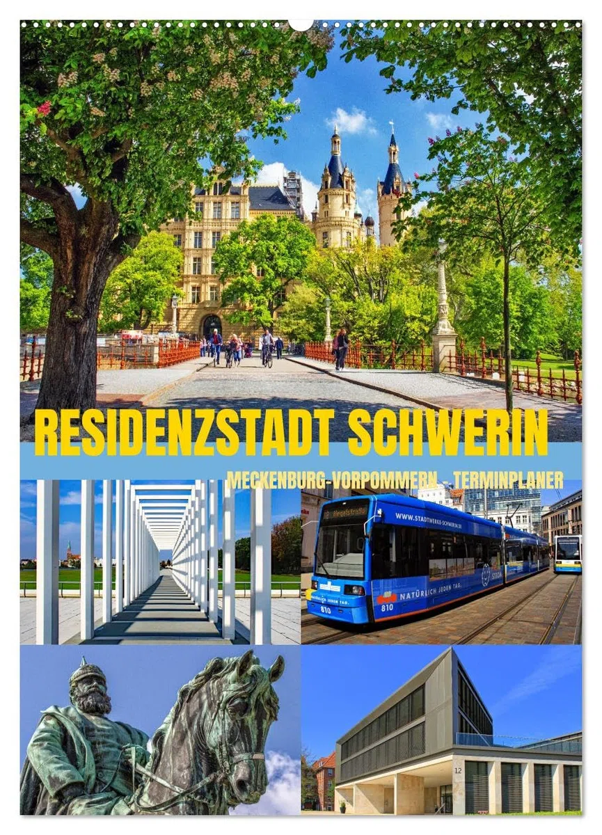 Residenzstadt Schwerin Mecklemburgo-Pomerania Occidental - Agenda (calendario de pared 2026 DIN A2 alto), calendario mensual CALVENDO