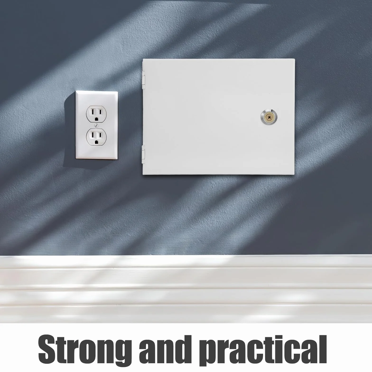 SHINEOFI Caja de Hierro Blanco con Cerradura para Interruptores de Alarma, Montaje en Pared, Pequeña Caja de Seguridad para Llaves