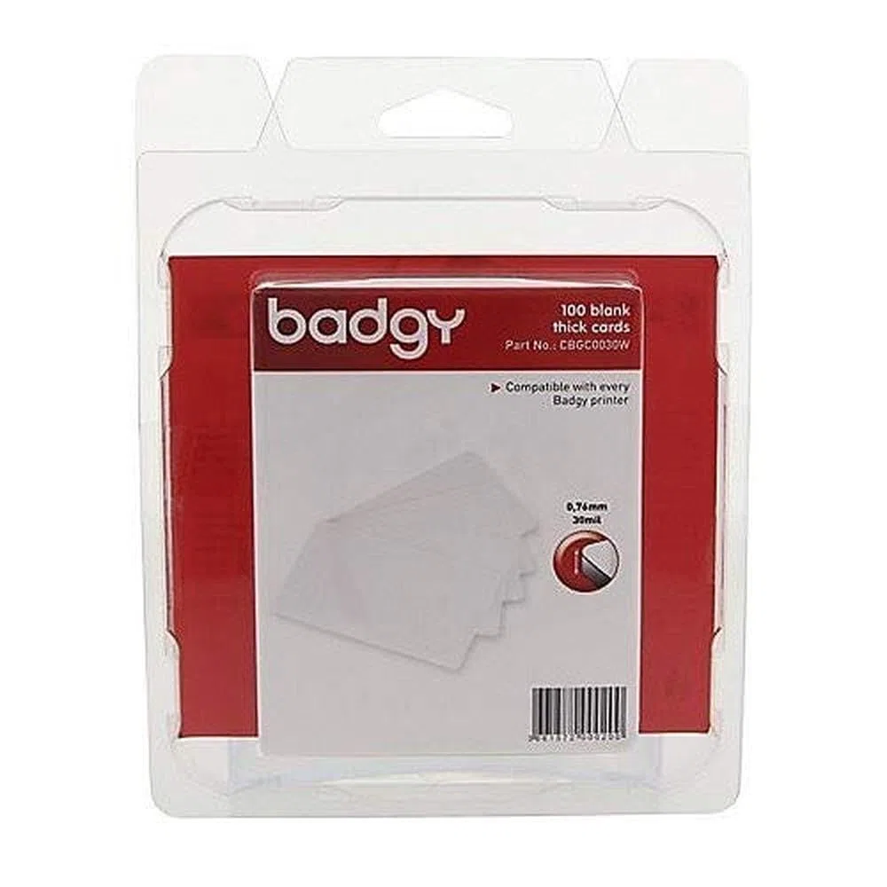 BADGY PACK 100 TARTEJAS PVC BADGY CBGC0030W