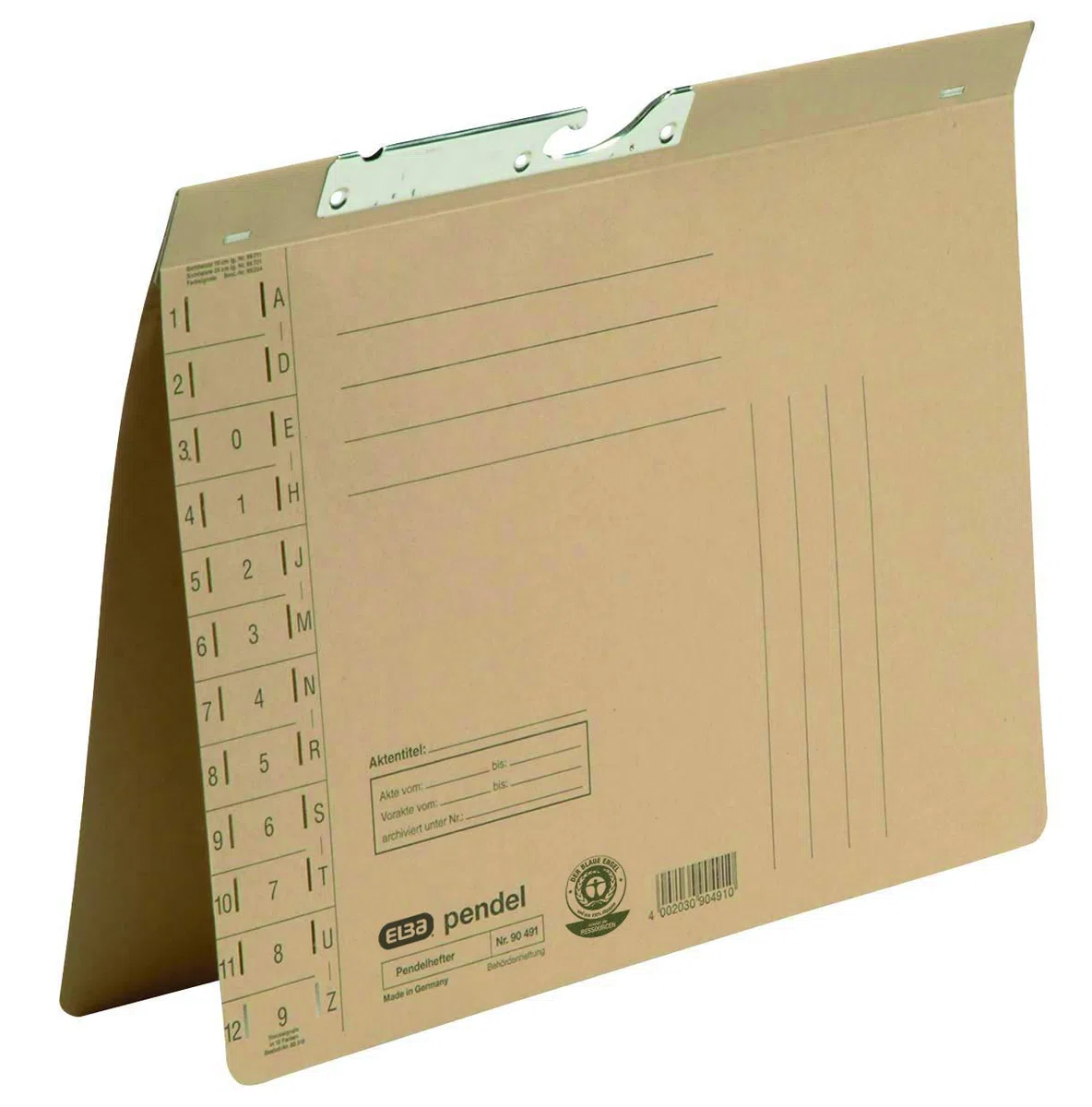 Elba 90491 - Carpetas archivadoras (cartón reciclado, 230 g/m2, orificios o ranura troquelada, 50 unidades), color marrón