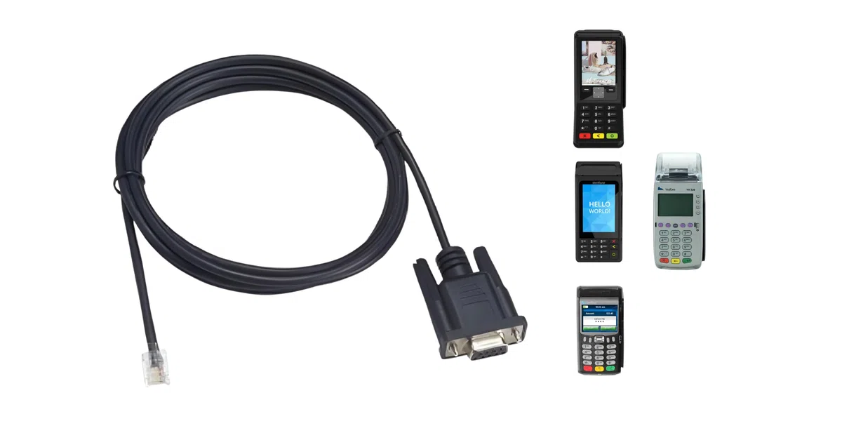Cable de enlace de caja RJ45 DB9, RS232 entre una terminal de pago Verifone y una caja registradora para la serie V200, V400, V240, VX675, VX520, VX 570, VX680