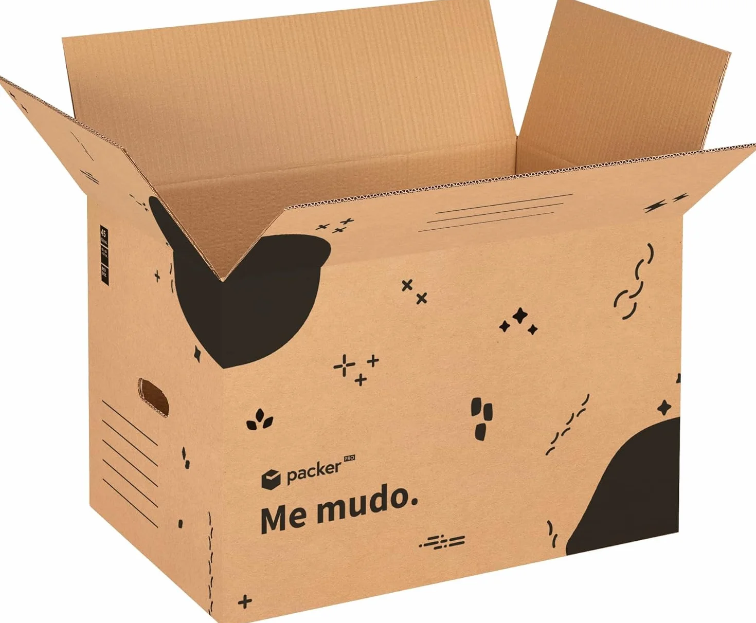Packer PRO Pack 20 Cajas Carton Mudanzas Almacenaje Ultra Resistentes Asas 50x30x30cm