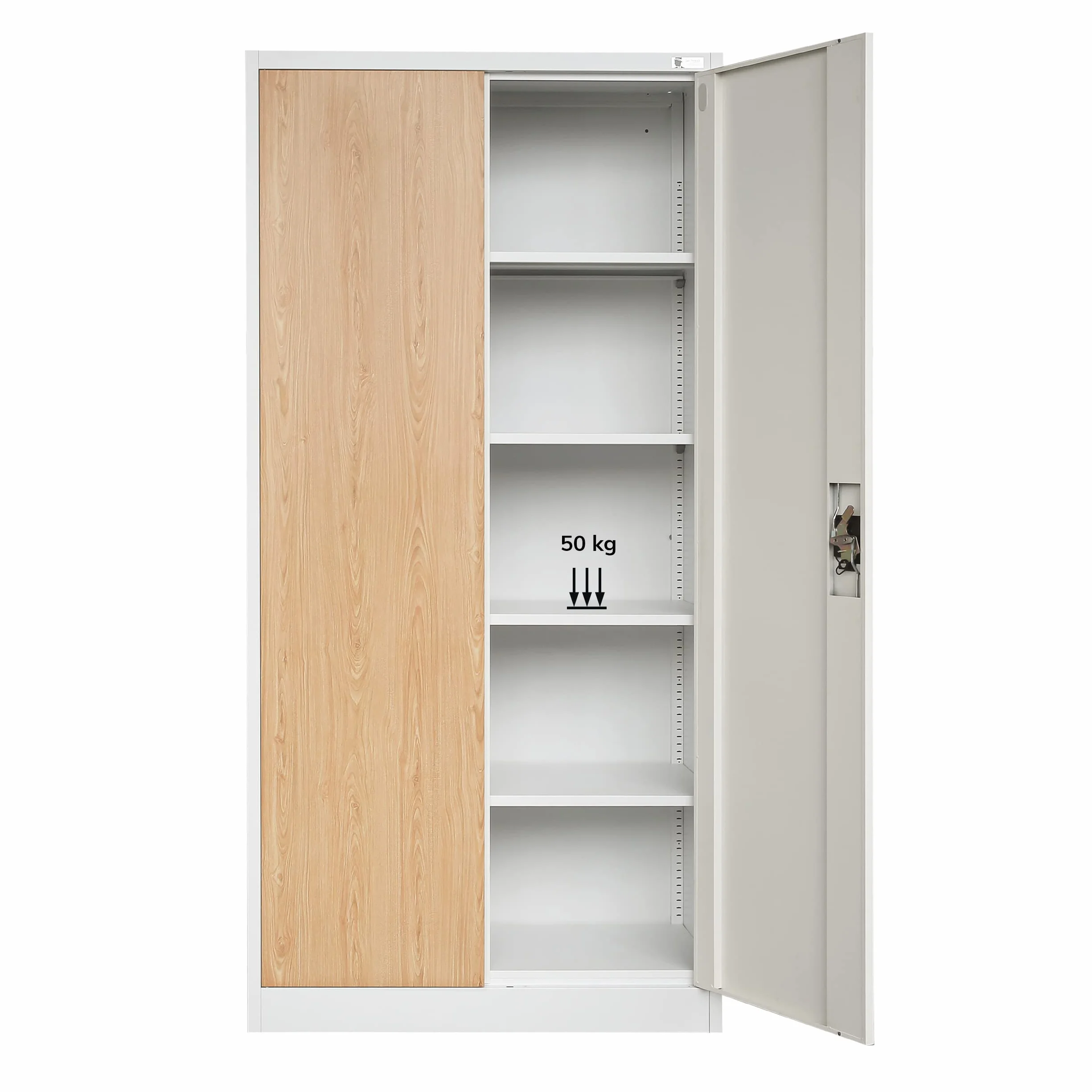 Archivador Metálico 4 Estantes Armario de Oficina 195 cm x 90 cm x 40 cm