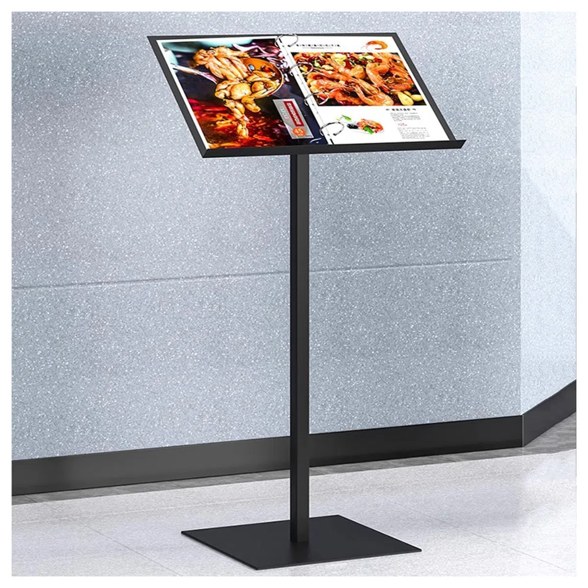 Soporte de metal ajustable para carteles de ferias y exposiciones, soporte independiente con ajuste de altura para exhibiciones publicitarias y estantes de literatura