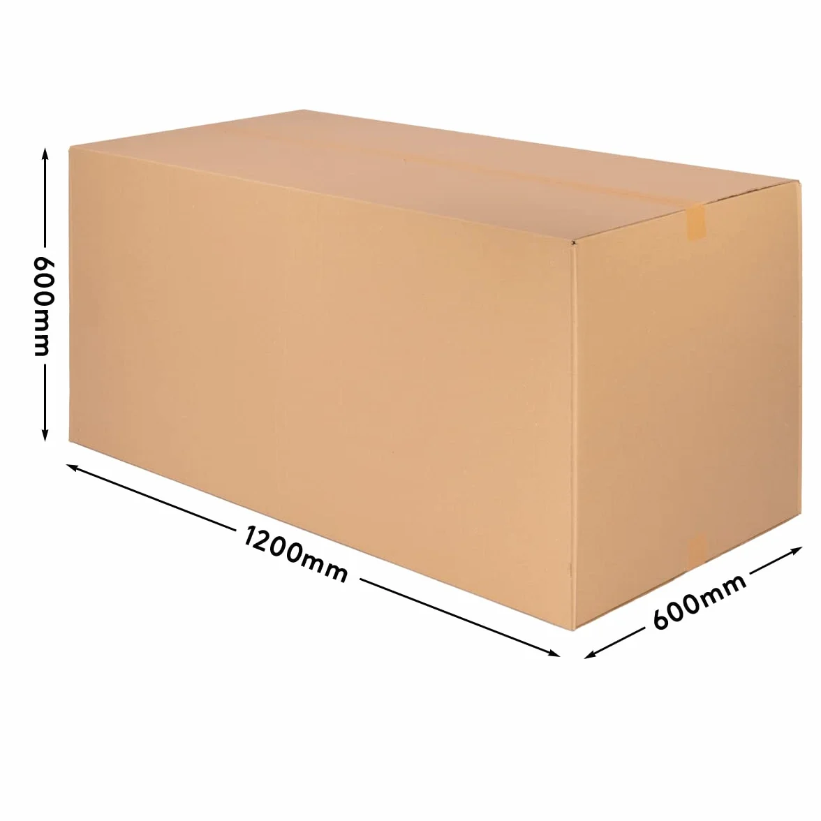 verpacking 2 cajas de cartón plegables de 1200 x 600 x 600 mm, eje BC, altura variable en 200 y 400 mm, cartón marrón DHL, tamaño máximo del paquete de DHL