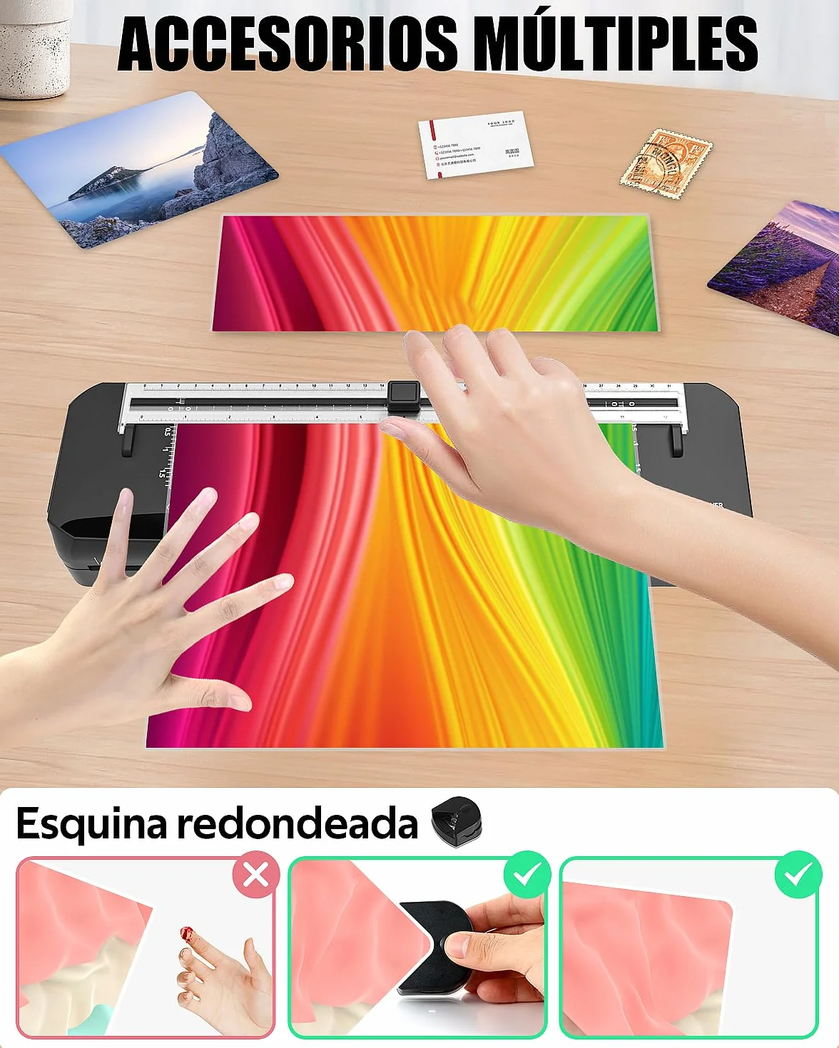 Plastificadora A3 Calentamiento Rápido 70 Segundos, Máquina Laminadora Frío y Caliente con Cortador Integrado y 50 Bolsas