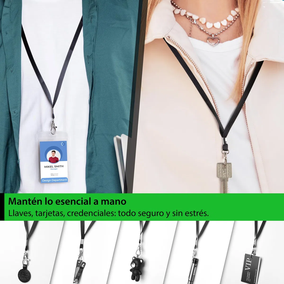 Lanyard para Tarjetas x100 Acreditaciones Colgantes Llaves Profesora Porta Cartoes Pescoço Colgador Identificadores Personales ✯GARANTÍA✯ Cordon Llaves Cuello Soporte Tarjeta de Identificacion Cuello