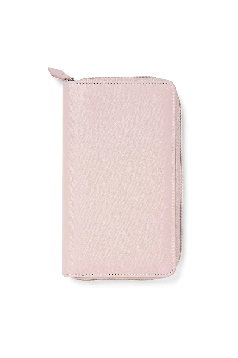 Filofax Saffiano - Organizador personal compacto con cremallera, color rubor