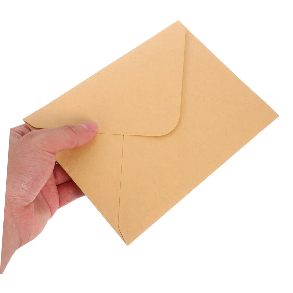 Sobres de Papel Kraft Marrón 100 Unidades Solapa en V | Cierre Seguro, Resistente al Desgarro, Diseño Clásico, para Oficina y Cumpleaños