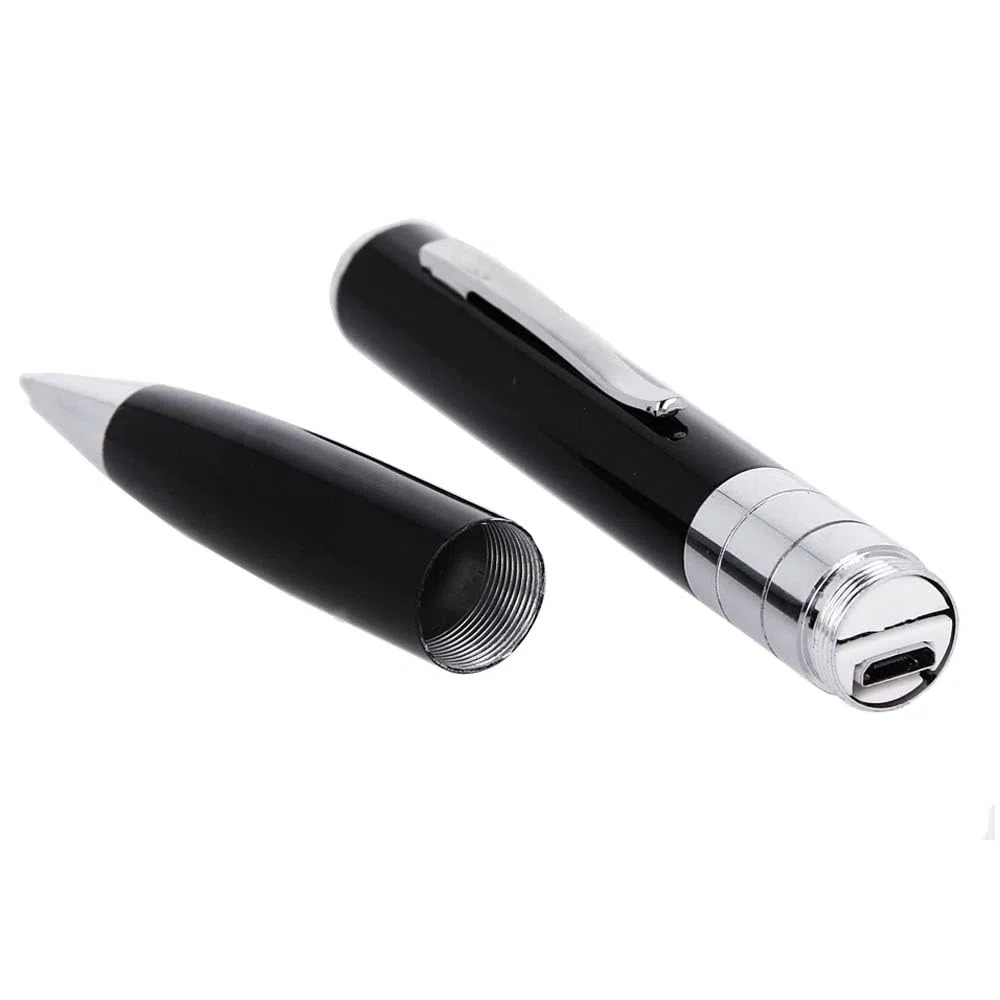 Grabadora de Audio Oculta en Bolígrafo Espía, hasta 32 GB,Incluye Cable Micro USB, Manual, Auriculares y Tinta, Color Negro