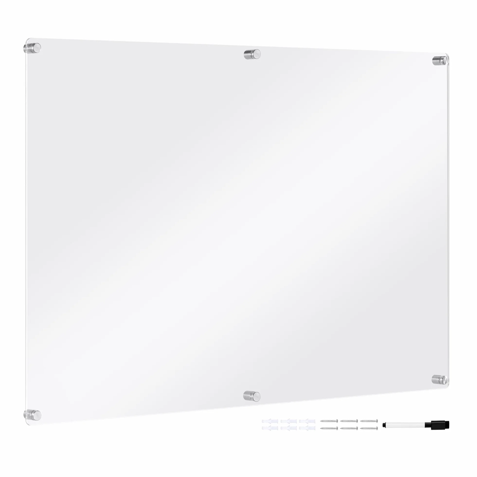 Navaris Pizarra transparente de pared 90x60 cm Tablero acrílico translúcido con rotulador
