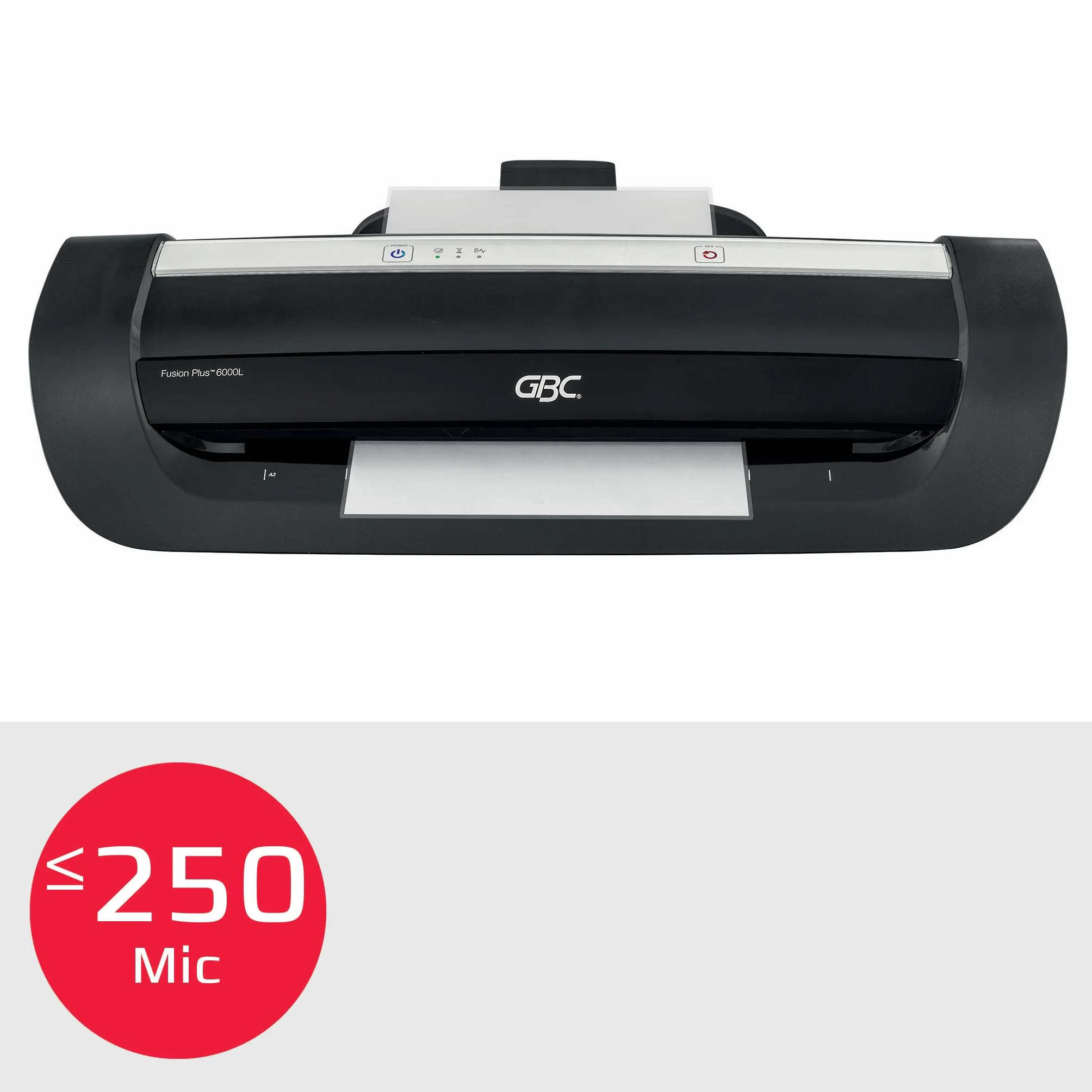 GBC Fusion Plus 6000L A3 Plastificadora, Calentamiento 1 Minuto, Ajuste Automático Grosor, 2x75-2x250 Micras, Retroceso Automático