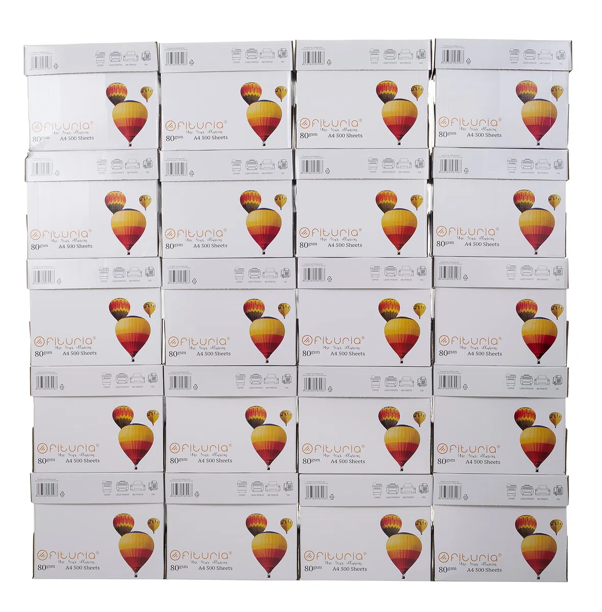 Folios A4, Papel Multiusos para Impresora y Fotocopiadora, Papel A4 Blanco para Entornos Laborales y Uso Doméstico, Folios din A4 80g/m², Paquete de Folios - Ofituria (50000 hojas – 20 cajas)