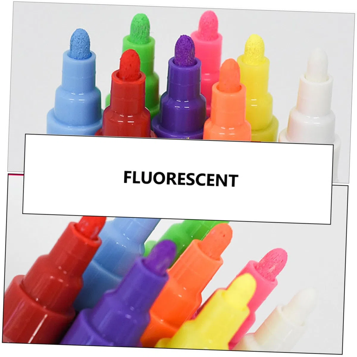 MAGICLULU Rotulador Fluorescente para Pizarra Líquida, 12 Piezas Borrables | Plástico y Tinta Líquida, Compatible Tablero LED Fluorescente, Uso en Cumpleaños y Navidad