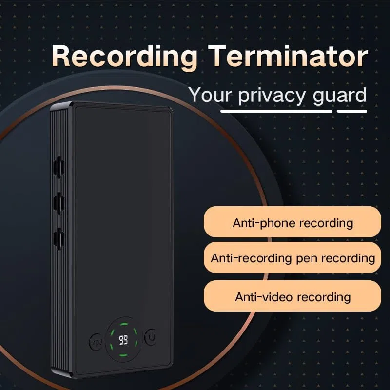 Bloqueador de grabación de audio con control remoto, alcance de 50 m, evita la grabación de audio no autorizada para reuniones de negocios, entrevistas, conferencias y protección de la privacidad