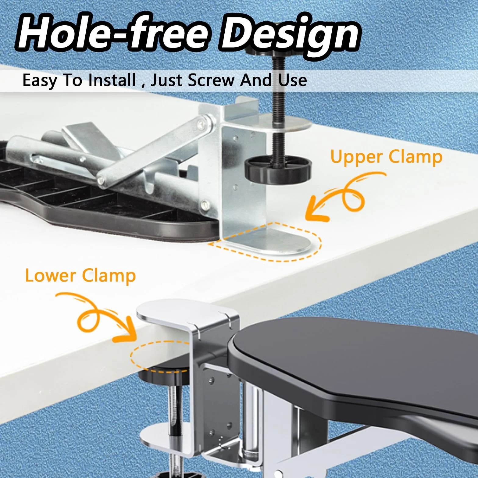 2 Unidades ExtensióN De Escritorio ErgonóMica, Reposabrazos De Escritorio ReposamuñEcas Plegable Reposabrazos Para Codo SujecióN Sin Perforaciones Estante Reposabrazos Para Codo De Computadora