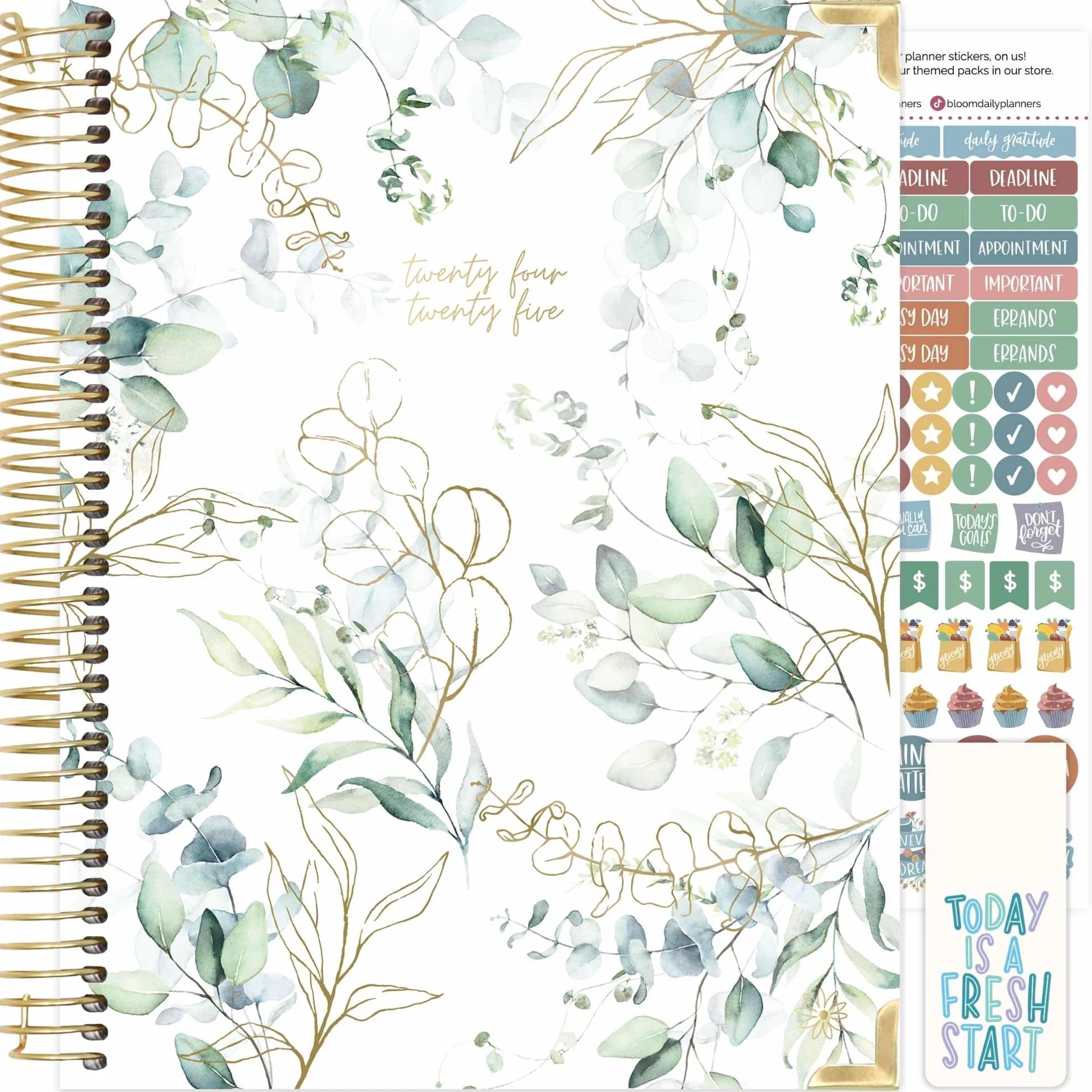 Tapa dura bloom daily planners 2024-2025 (8.5 x 11 pulgadas) - Agenda del año académico (julio de 2024 a julio de 2025) - Organizador de pasión/objetivos - Agenda inspiradora mensual y semanal -