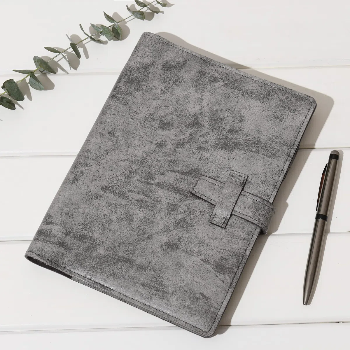 Wonderpool Carpeta de Cuero A5 6 Anillas Papel Punteado Organizador Recargable Cuaderno de Escritura y Funda con Múltiples Bolsillos Para Viajes de Estudio de Negocios (A5, Gris)