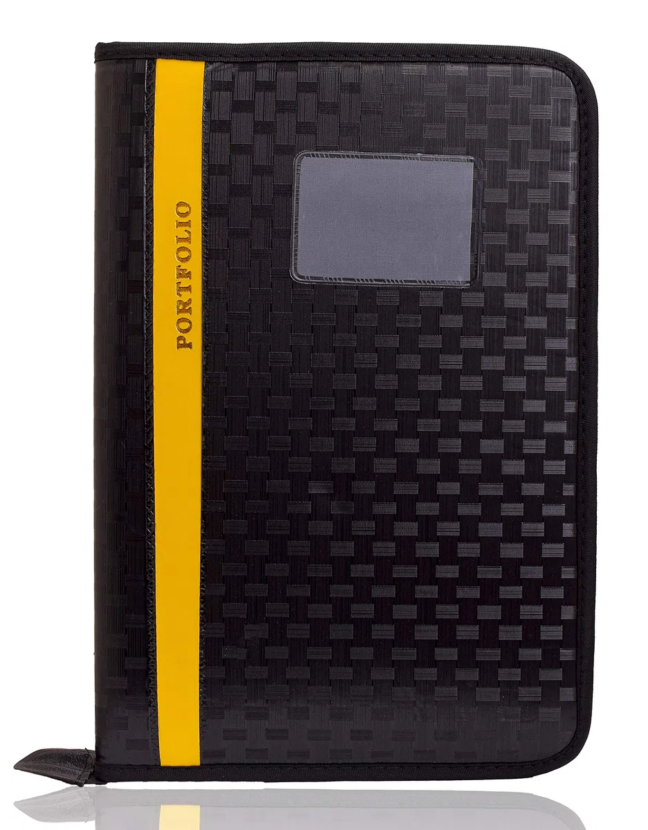 Zeeke OFIXO - Carpeta de archivos de cuero sintético profesional para certificados, soporte para documentos, tarjetero, soporte para cheques con 20 hojas (tamaño B4, carpeta de archivos (línea