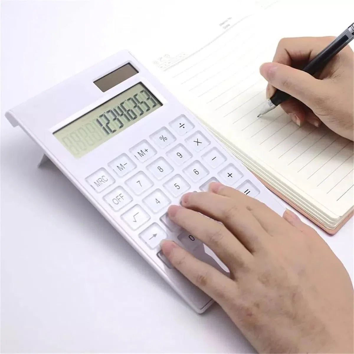calculadoras, Escritorio Ultrafino, Pantalla Grande de 12 dígitos, batería Solar, botón Cristal Doble Potencia, for Oficina y Escuela