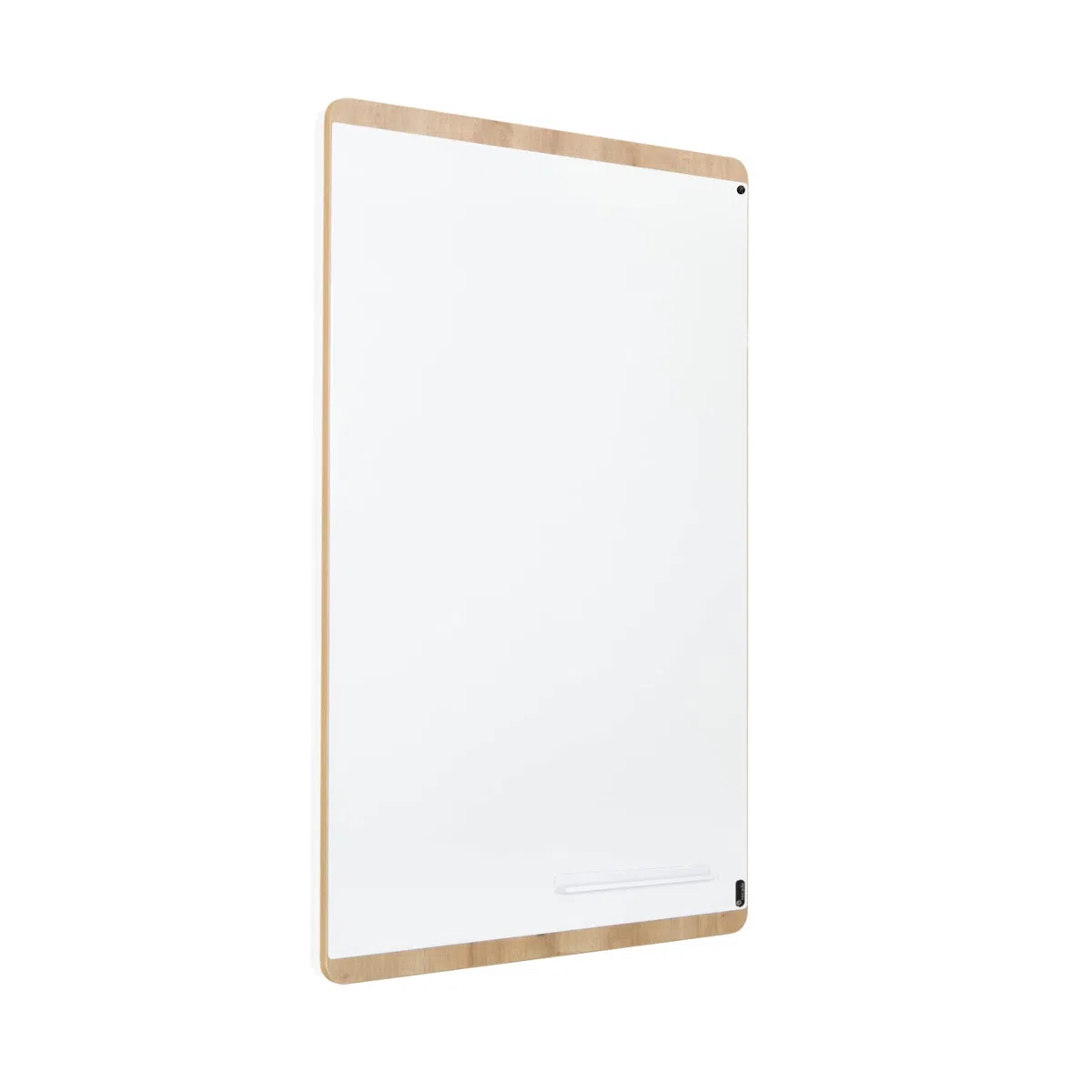 Rocada | Pizarra Blanca Magnética Natural - Marco de Madera - Borrado en Seco - Bandeja para Rotuladores - 75 x 115 cm
