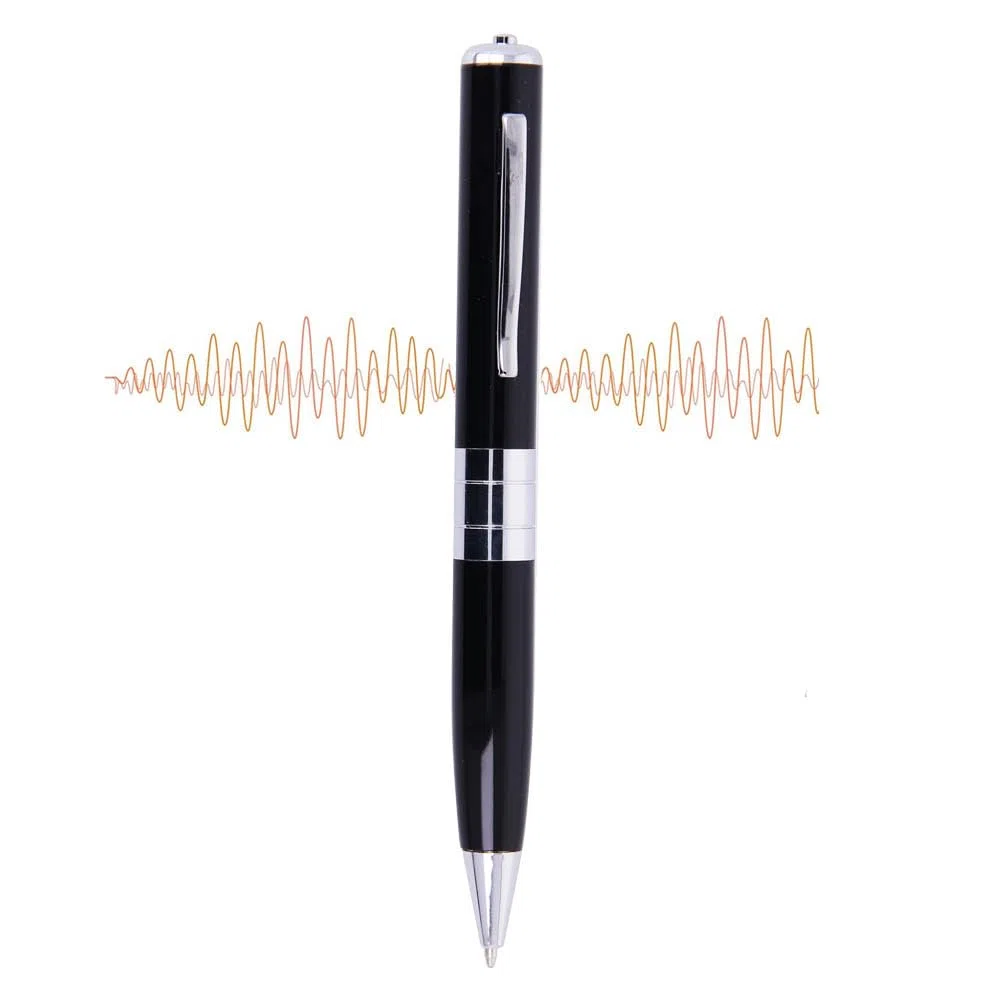 Grabadora de Audio Oculta en Bolígrafo Espía, hasta 32 GB,Incluye Cable Micro USB, Manual, Auriculares y Tinta, Color Negro