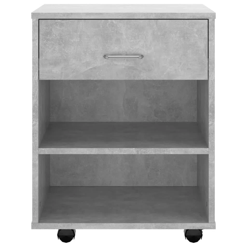 Contenedor con ruedas, 46 x 36 x 59 cm, material de madera con 4 ruedas, diseño moderno, espacio de almacenamiento para pasillo, dormitorio, oficina, fácil de limpiar