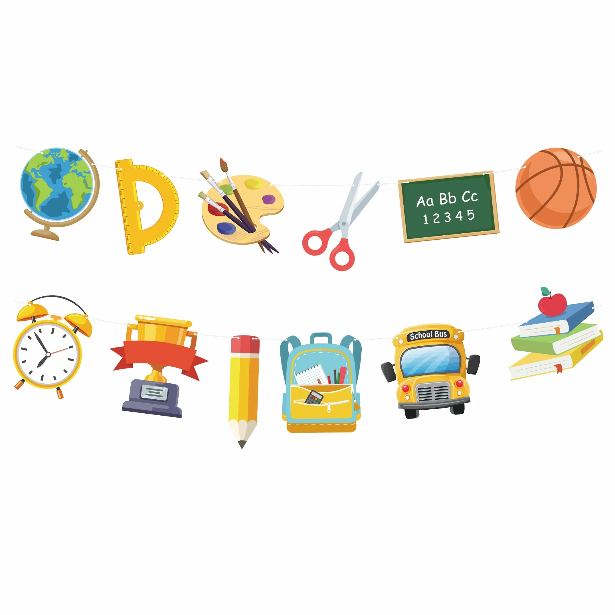 2 pancartas de papel para decoración de regreso a clases