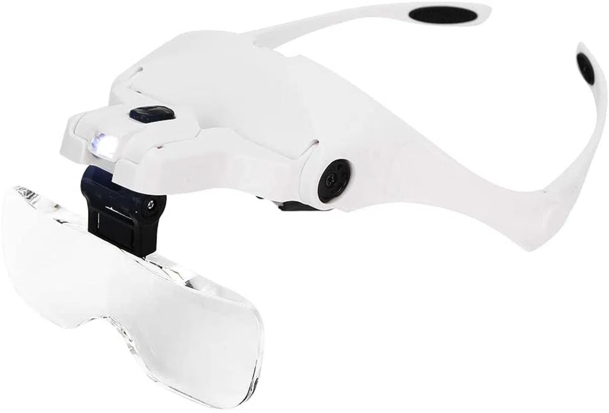 Lupa, Lupas - Diadema para La Cabeza con Luz Led Ajustable, Lupa para Trabajos De Precisión, Lupa De Joyero, Artesanía, Reparación De Relojes, Estabilización