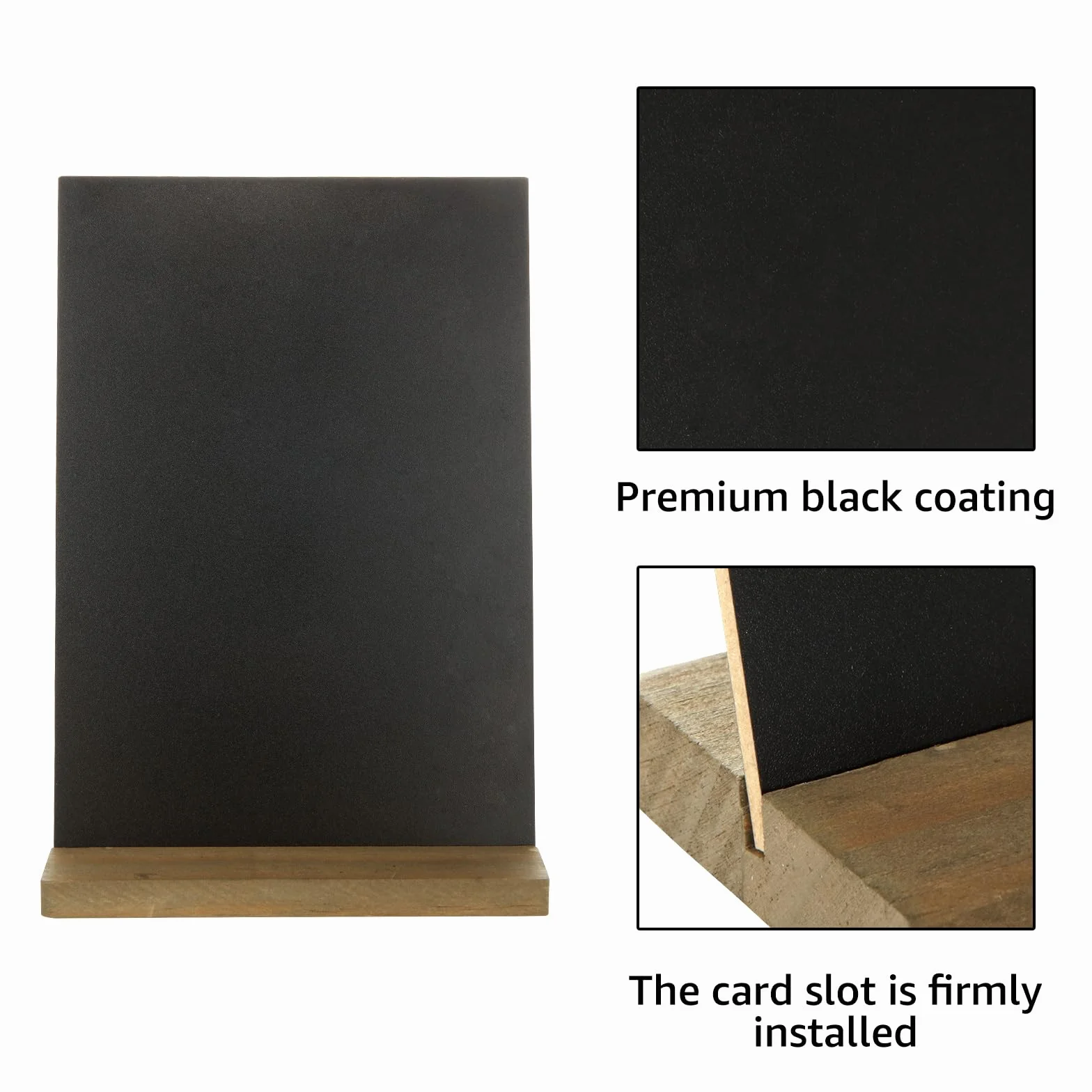 DAJAVE Pizarras para Escribir 15 x 22 cm A5 Doble Cara Soporte de Madera