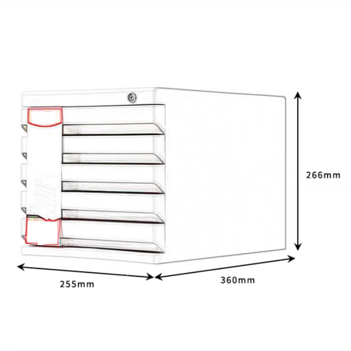 Archivador Con Cerradura Para Tarjetas De Índice - Organizador De Escritorio 5 Cajones Para Archivos Tamaño Tarjetas Material Oficina Bolígrafos Lectura Ahorra Espacio(Grigio)