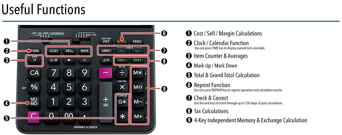 Casio Calculadora de impresión HR-200RC