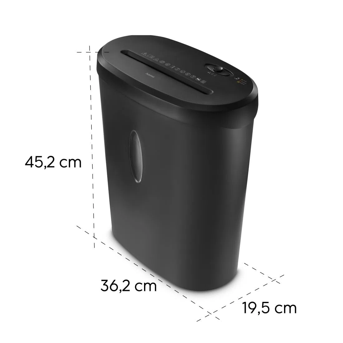 Hama | Destructora de Papel Corte Transversal 12 Hojas DIN A4 P4, Negro | Trituradora de Documentos Profesional GDPR, tritura Tarjetas, E-3, P-4, T-4, antiatasco automático, 21 L